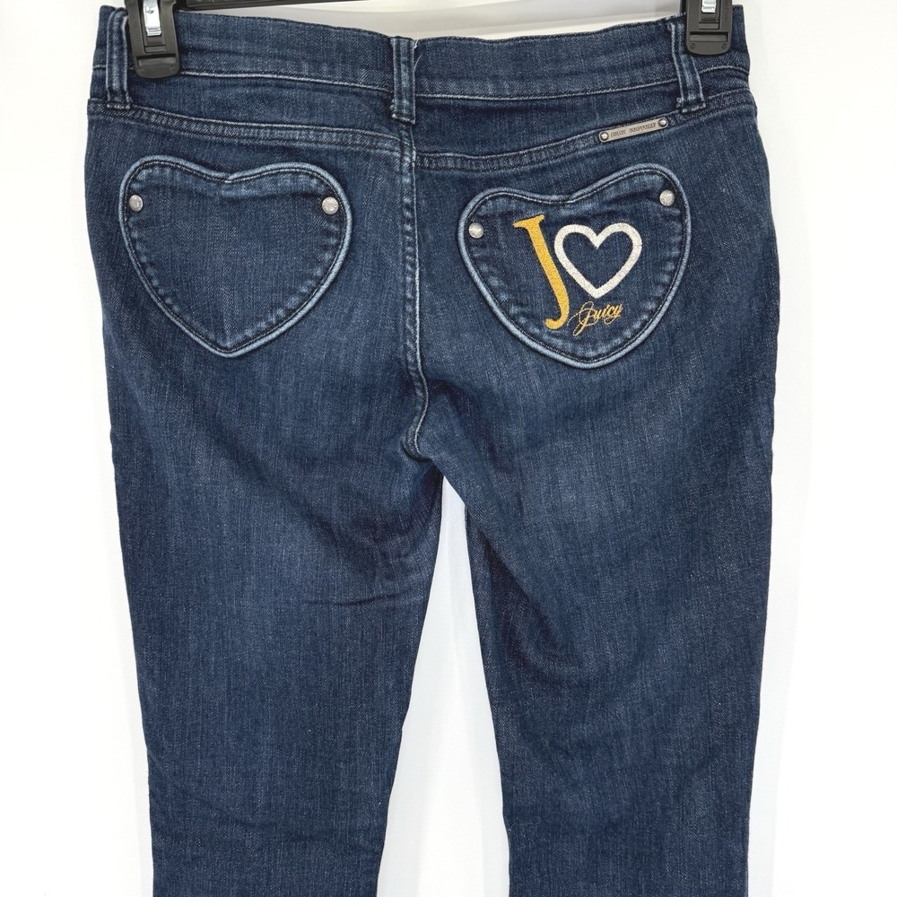 Juicy Couture The Penelope‎ Jeans Womens 28 Blue Heart Back Pockets Skinny Denim